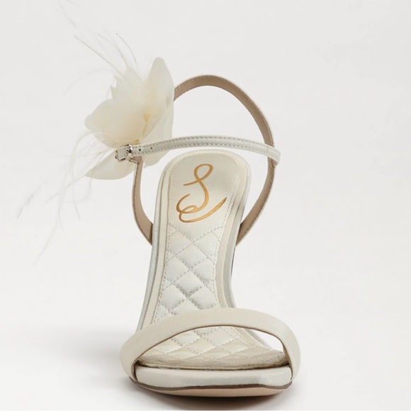 Sam Edelman Leana Flower Strap Heel in Ivory Size 9.5 New - Picture 3 of 10